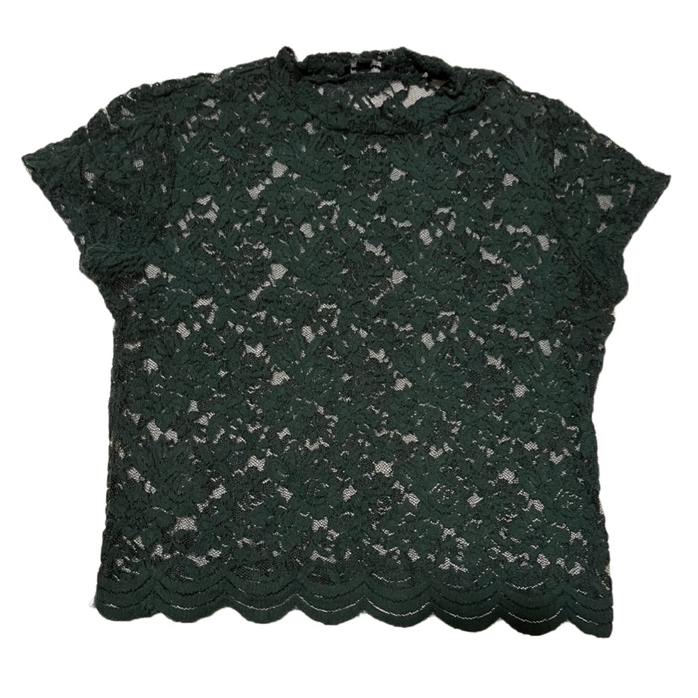Green Floral Lace Blouse
